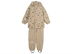 Lysebrunt regnsæt fra Celavi med print af biler 310454 white pepper